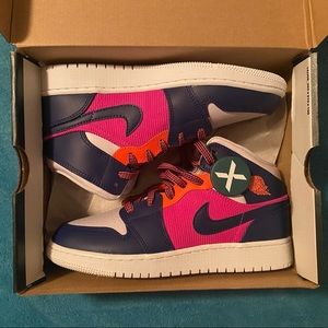 Jordan 1 Mid Fire Pink Barely Grape